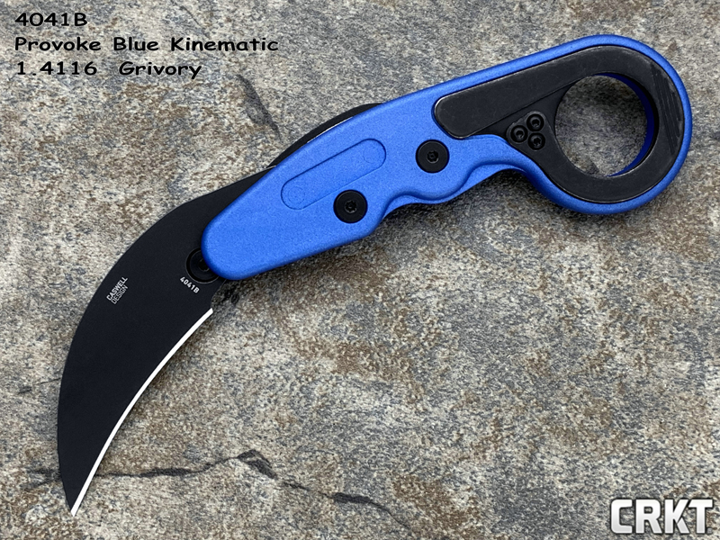CRKT 哥伦比亚河 4041B PROVOKE™ Joe Caswell设计 1.4116刃材黑色石洗 蓝色Grivory手柄 变形机械爪刀（现货）